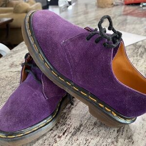 Vintage Long Napped Purple Suede Dr. Martins